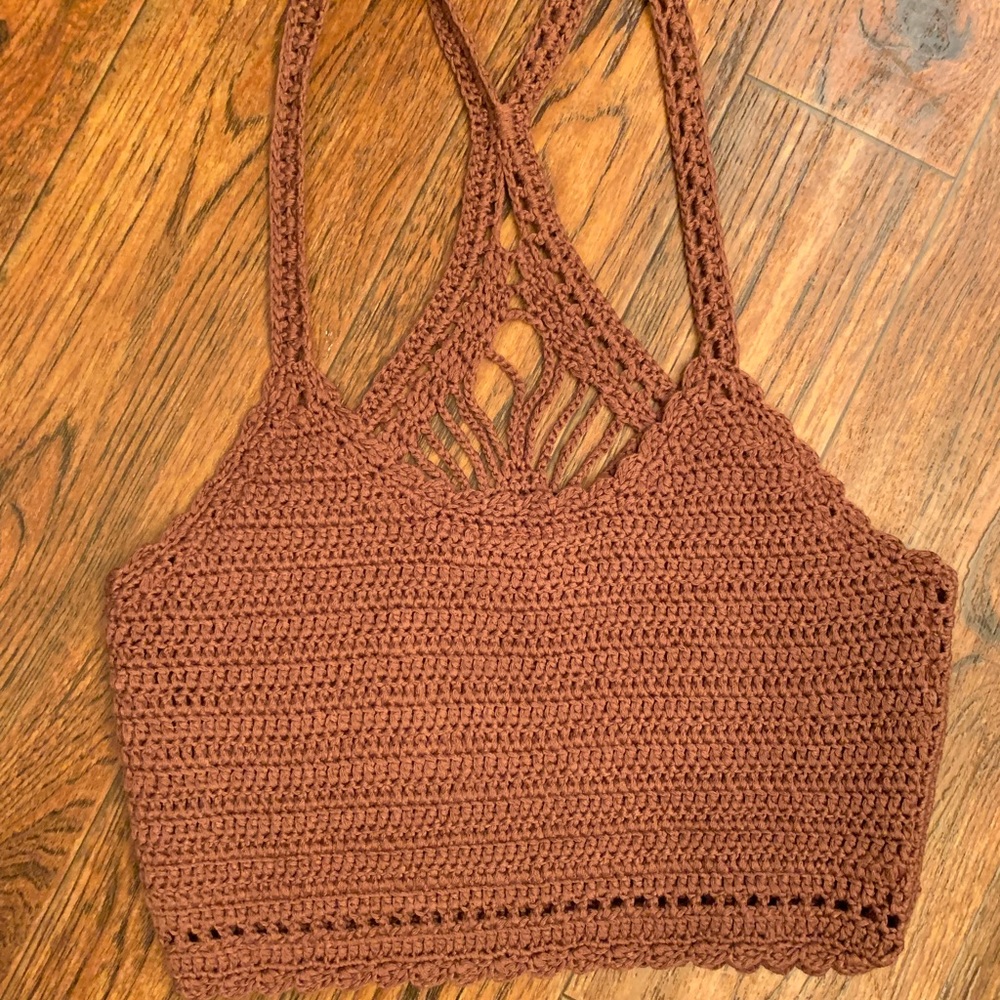Knitted lined crop top